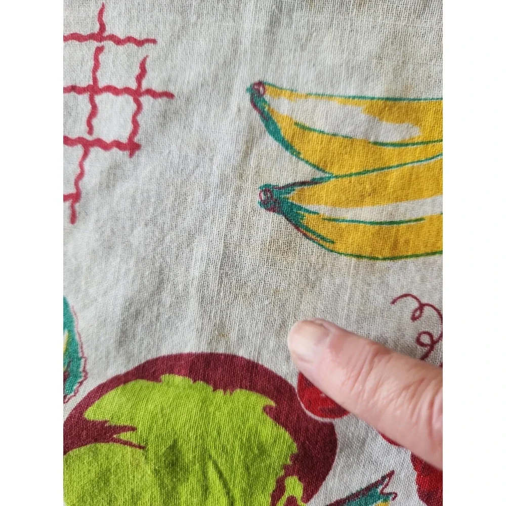 Vtg 40's-50's Feed flour Sack Fabric Valances authentic Cotton Fruit Print 40x24